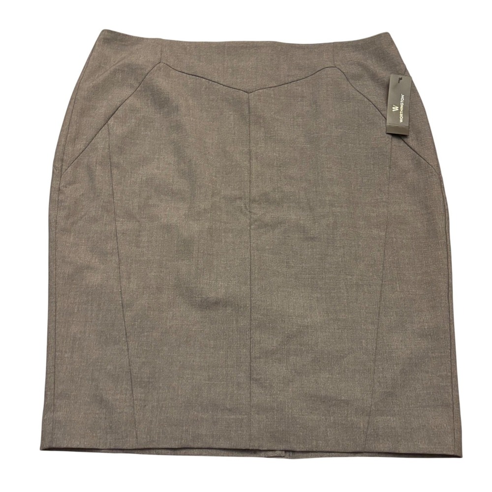 Worthington | Womens 14 | Admiral Grey Heather | Lined Pencil Skirt | NWT